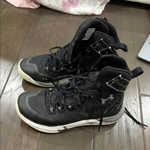 Under Armour Black and White High-Top Shoes